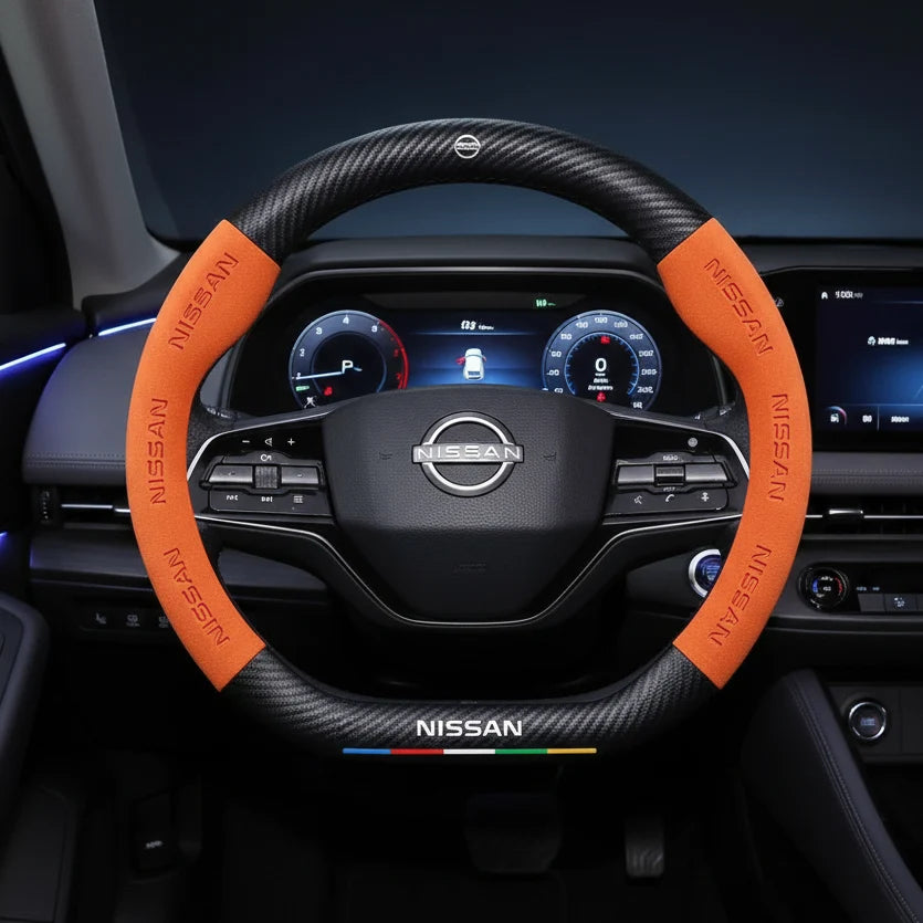 Nissan Carbon Fiber Suede Steering Wheel Cover