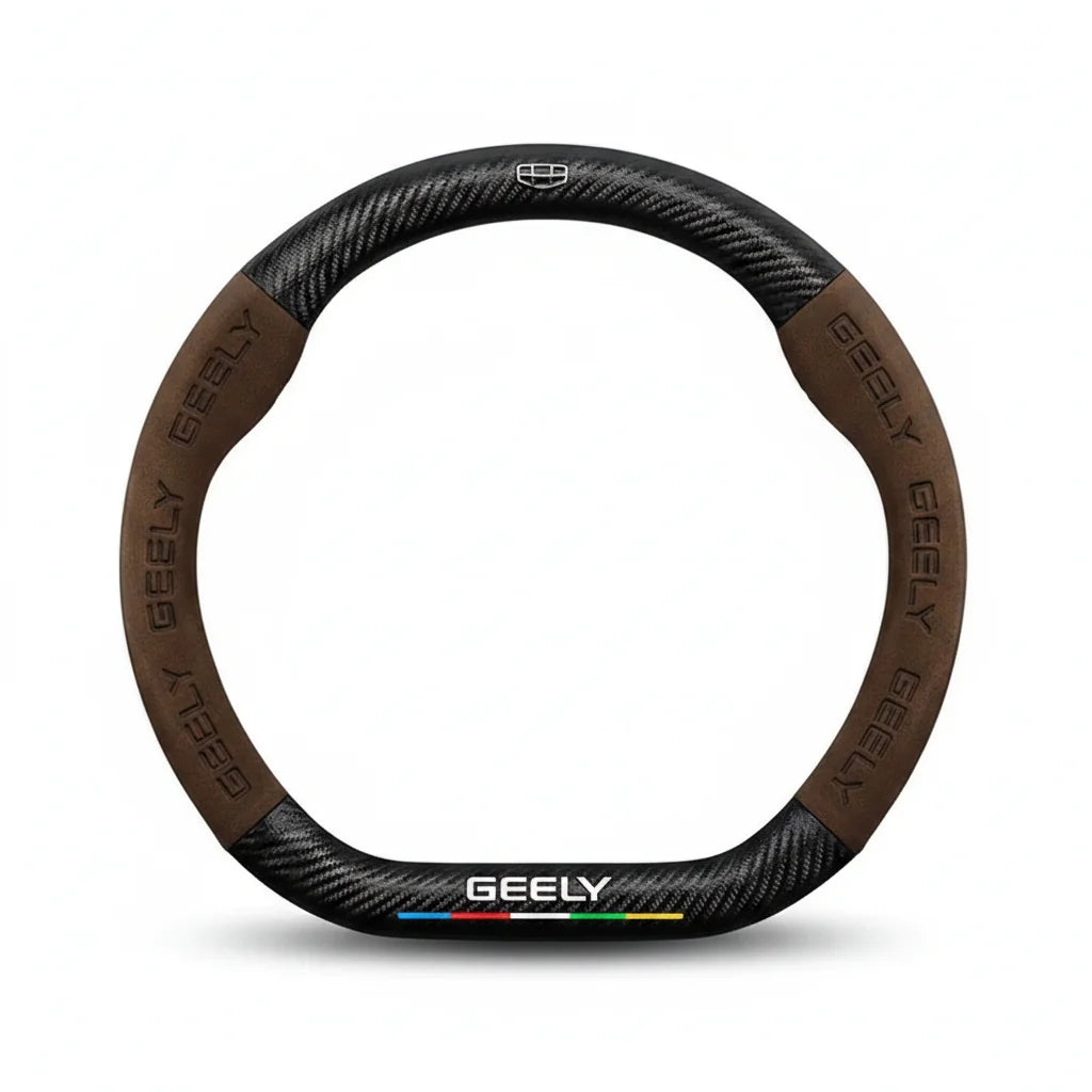 Geely Carbon Fiber Suede Steering Wheel Cover