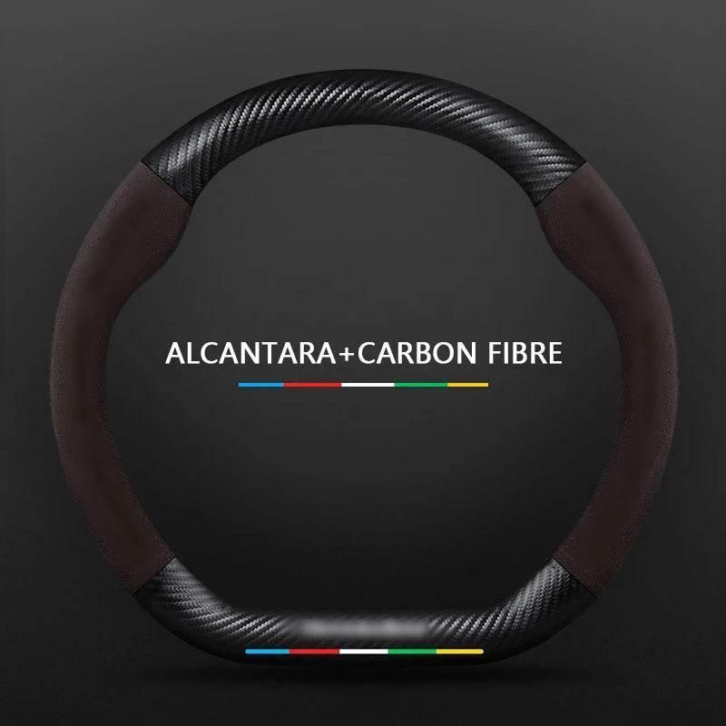 Mercedes Benz Carbon Fiber Leather Steering Wheel Cover