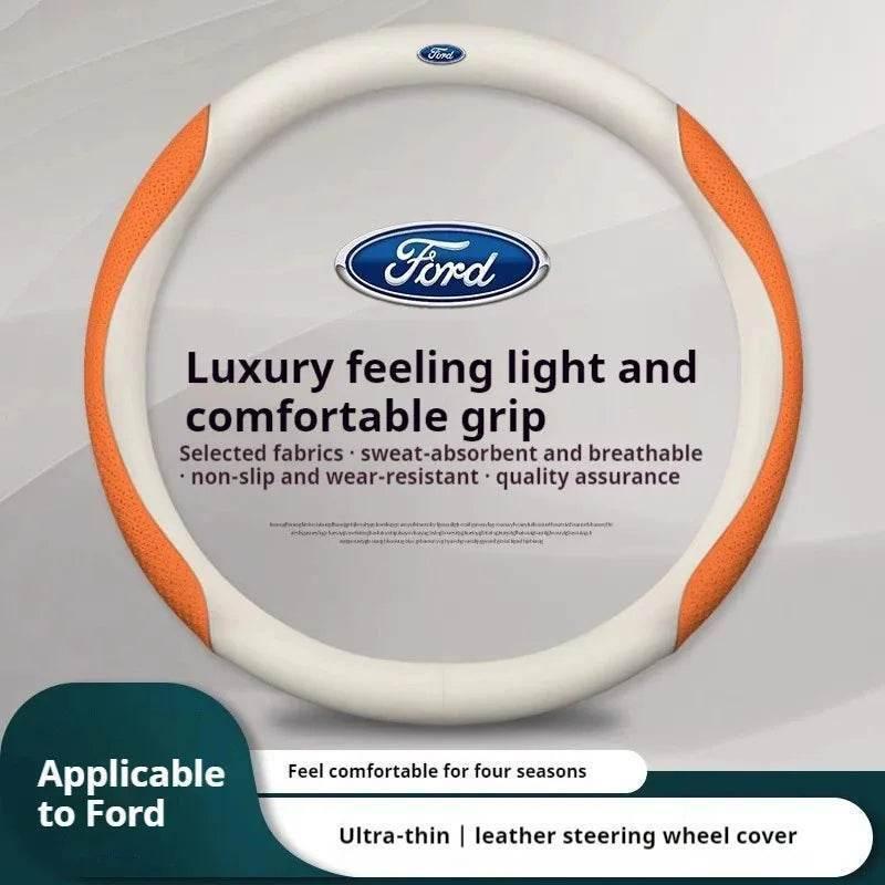 Ford Carbon Fiber Leather Steering Wheel Cover