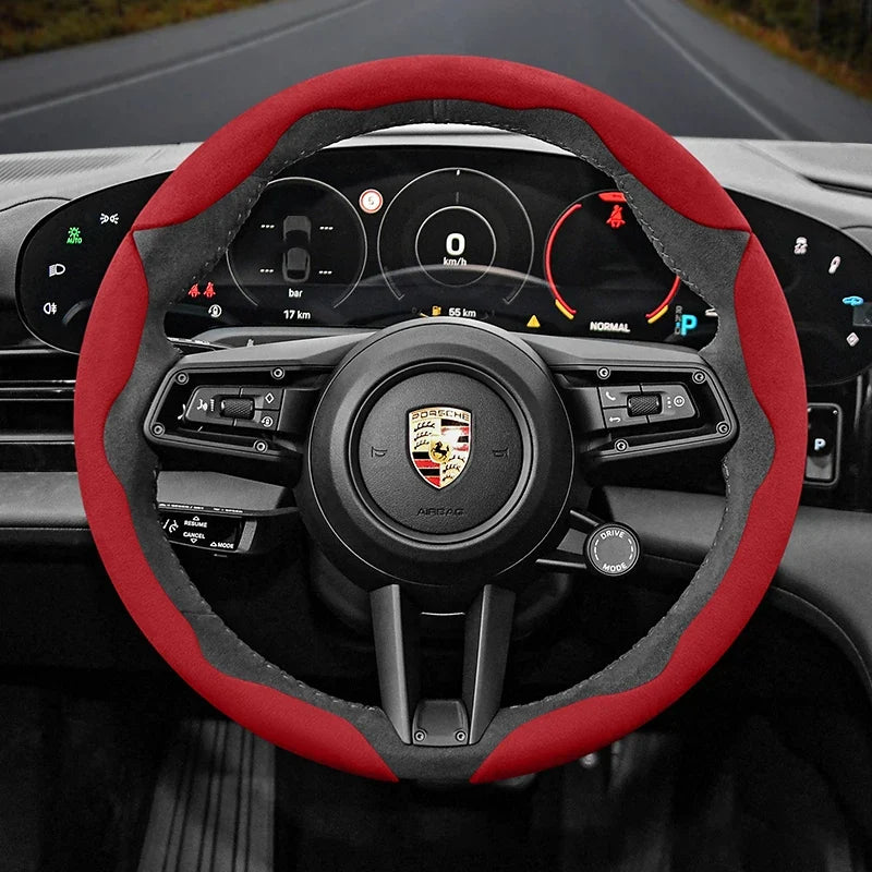 Porsche Suede Snap-On Steering Wheel Cover