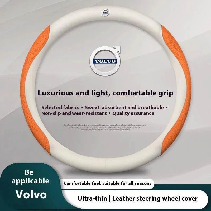 Volvo Carbon Fiber Leather Steering Wheel Cover