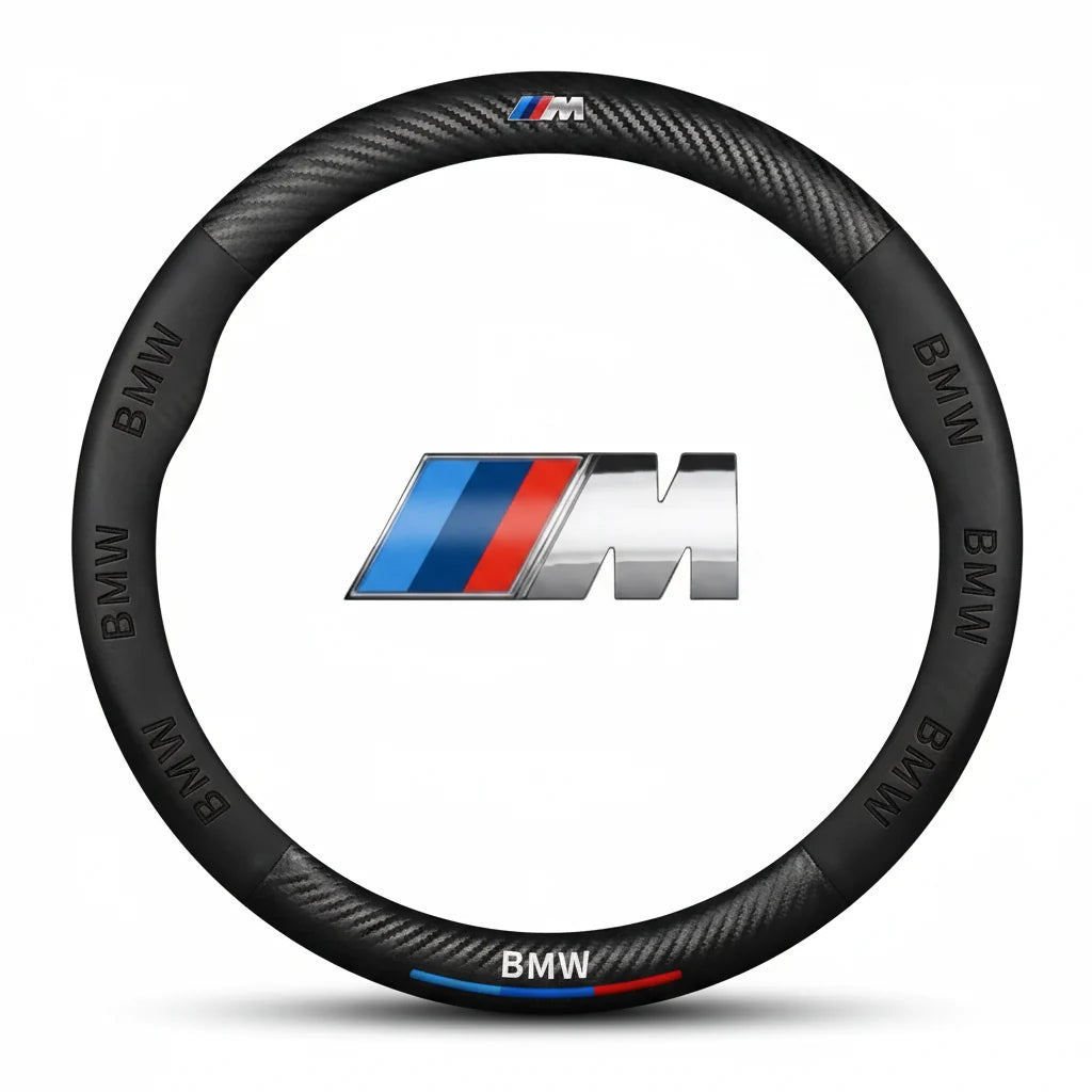 BMW 3D Carbon Fiber Leather Steering Wheel Cover