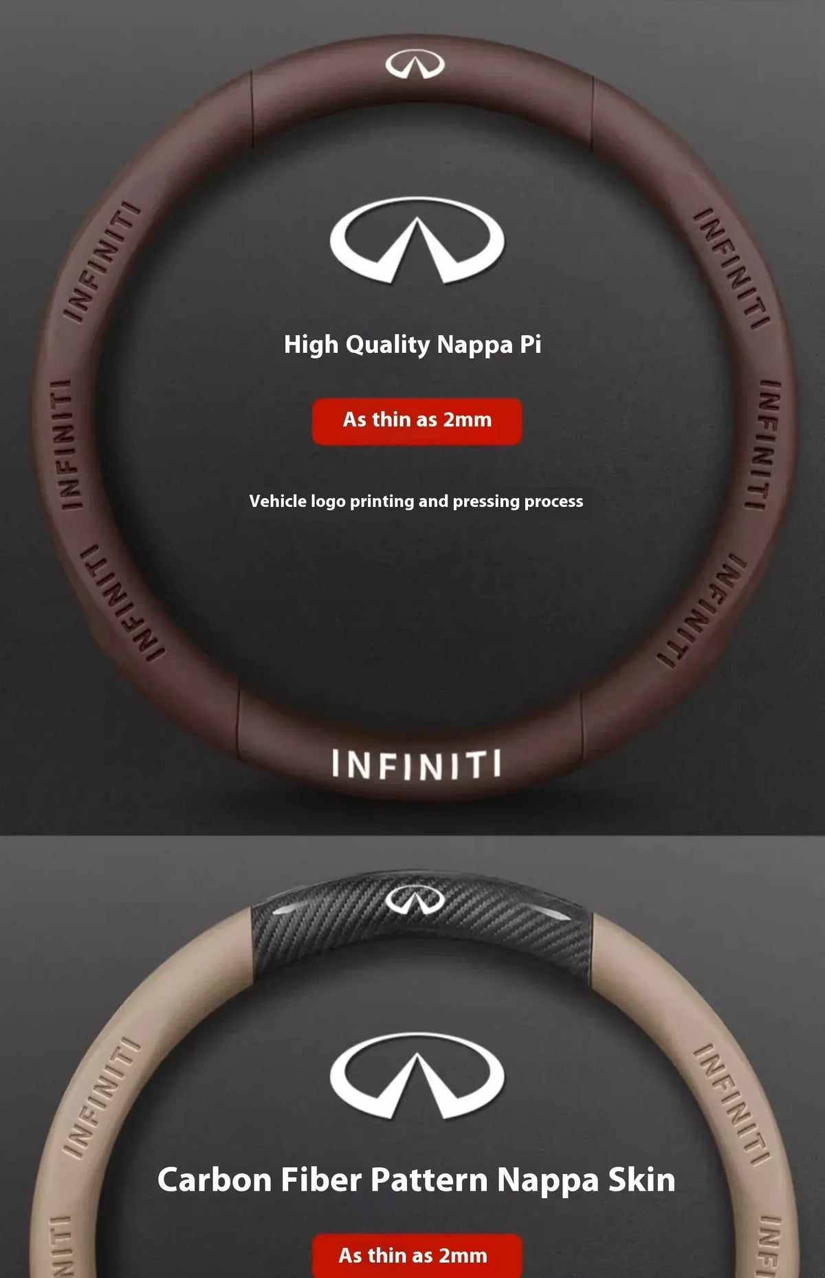 Infiniti Carbon Fiber Leather Steering Wheel Cover
