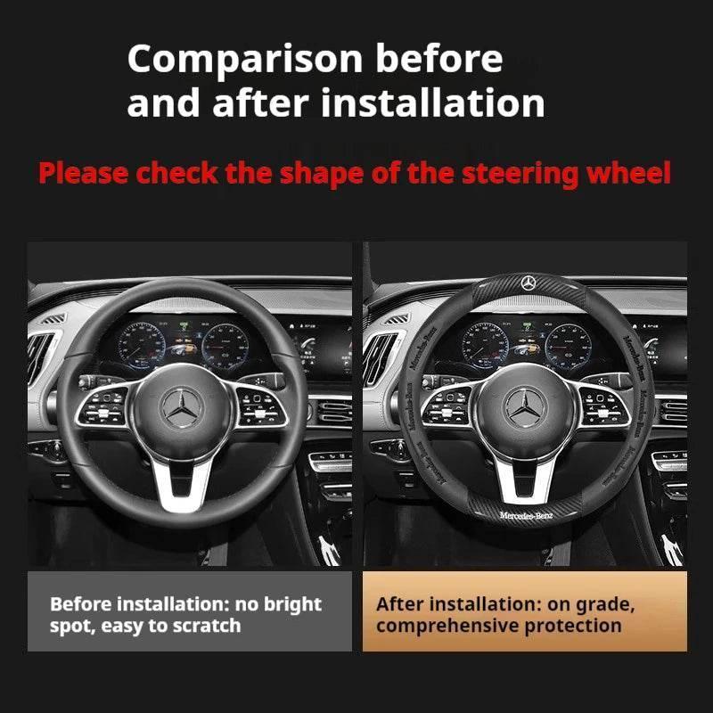 Mercedes-Benz Carbon Fiber Leather Steering Wheel Cover