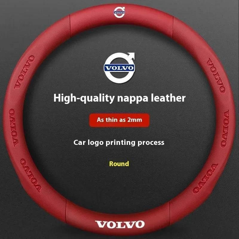 Volvo Carbon Fiber Leather Steering Wheel Cover