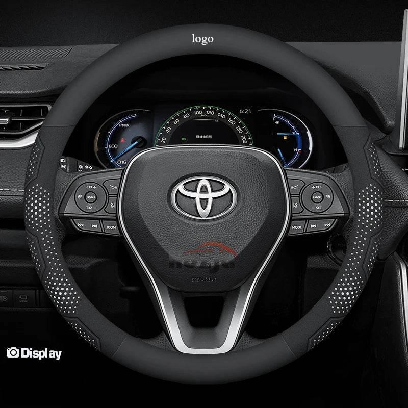 Toyota Carbon Fiber Leather Steering Wheel Cover