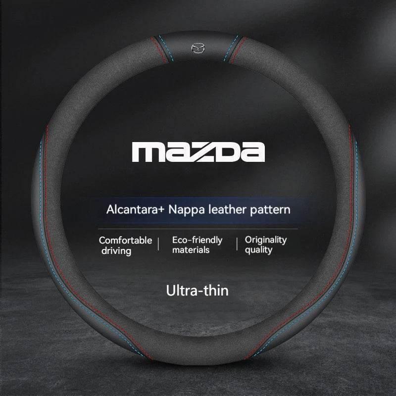 Mazda Suede Leather Car Steering Wheel Cover