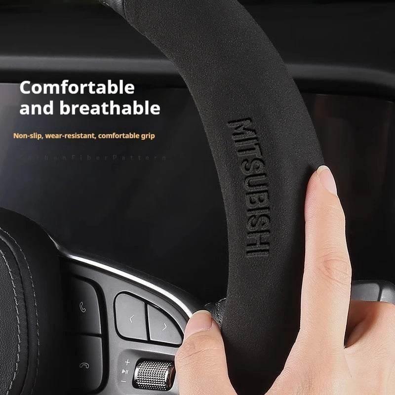 Mitsubishi Carbon Fiber Leather Steering Wheel Cover