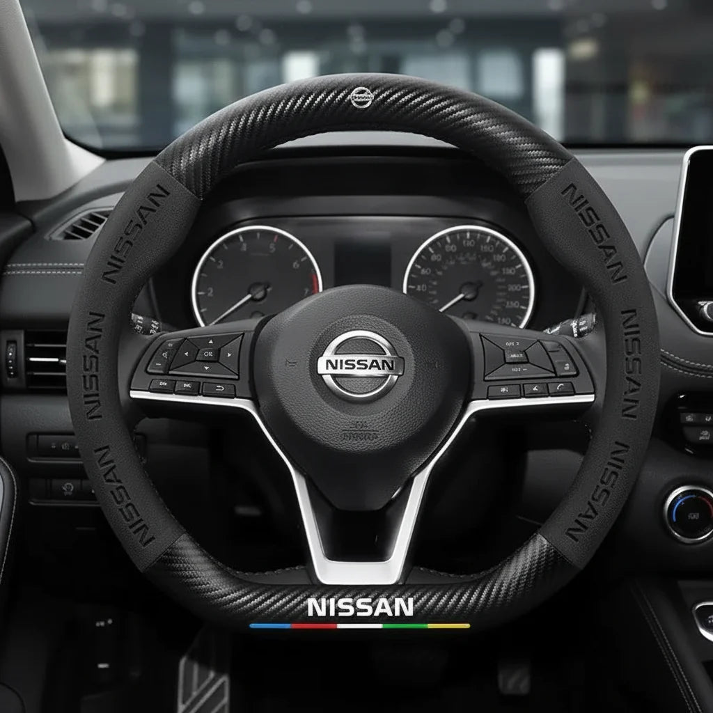 Nissan Carbon Fiber Suede Steering Wheel Cover