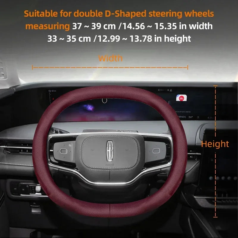 Lincoln Ultra-Thin Breathable Leather Steering Wheel Cover