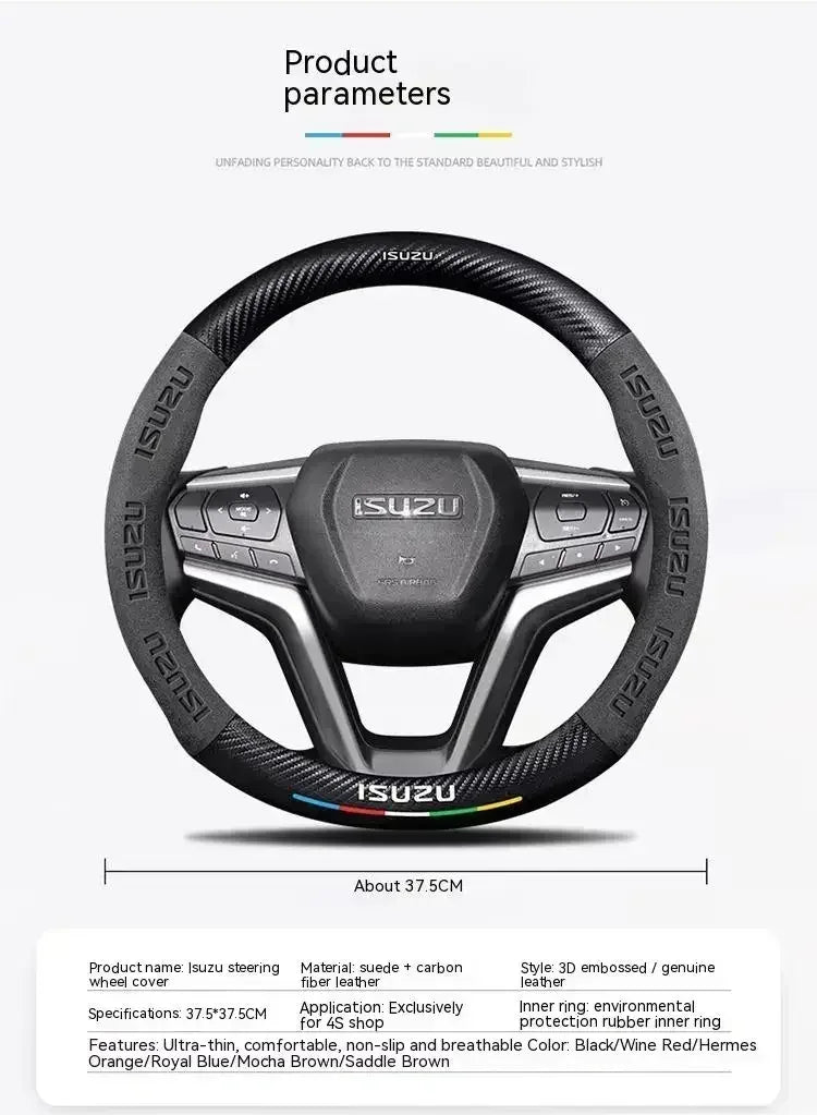 Isuzu Suede Carbon Fiber Steering Wheel Cover