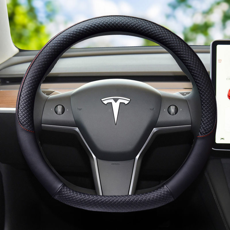 Tesla Model 3 Leather Steering Wheel Cover