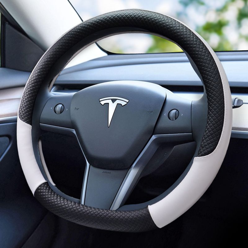 Tesla Model 3 Leather Steering Wheel Cover