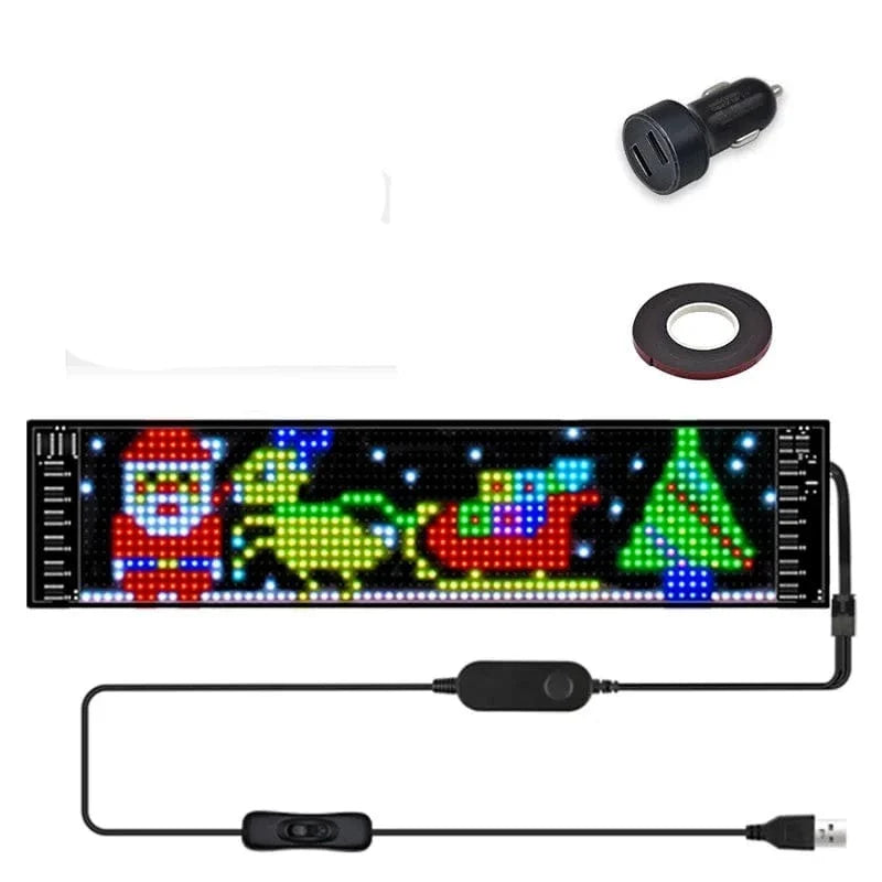 LED Car Sign, Programmable LED Matrix Panel, Flexible Screen Display Animation Message Scrolling Sign, APP Control for Cars, Shop, Bar, Party Festival