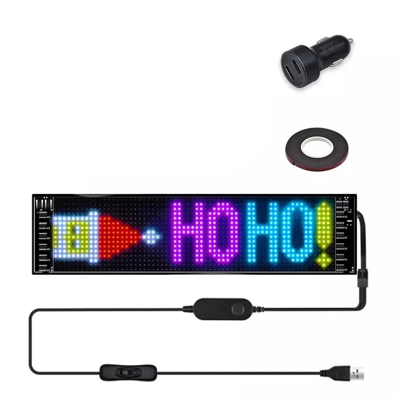 LED Car Sign, Programmable LED Matrix Panel, Flexible Screen Display Animation Message Scrolling Sign, APP Control for Cars, Shop, Bar, Party Festival