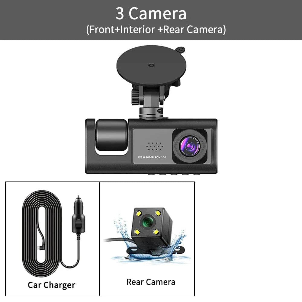Three-Channel Car DVR HD Dash Cam