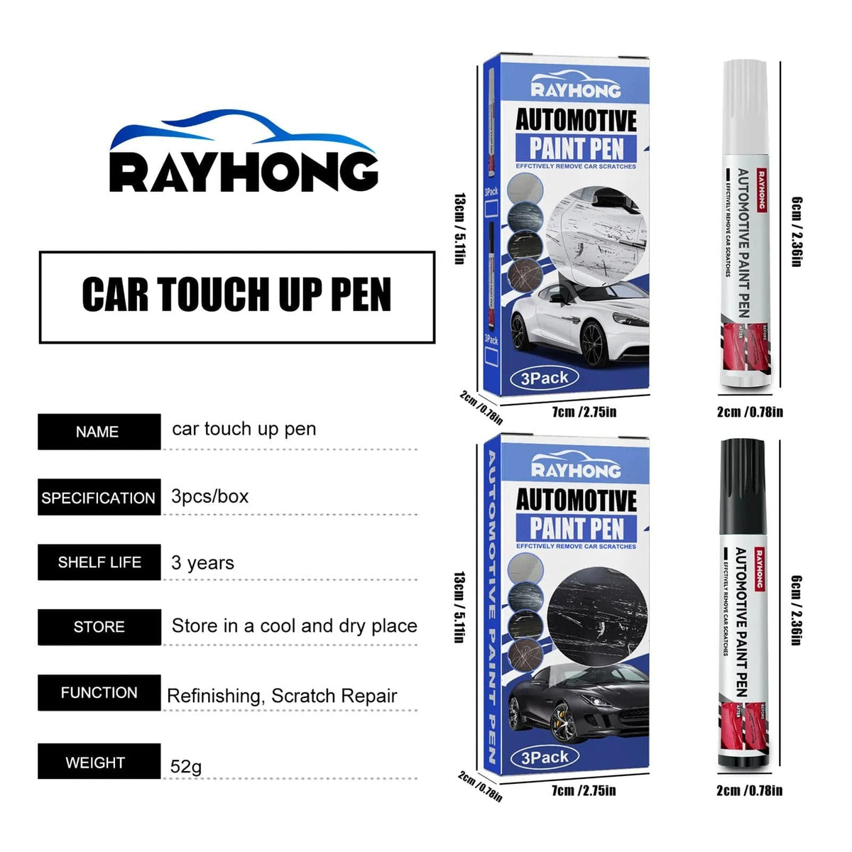 Car Scratch Repair Pen, Car Scratch Remover Pen, Car Touch Up Paint Easy Repair