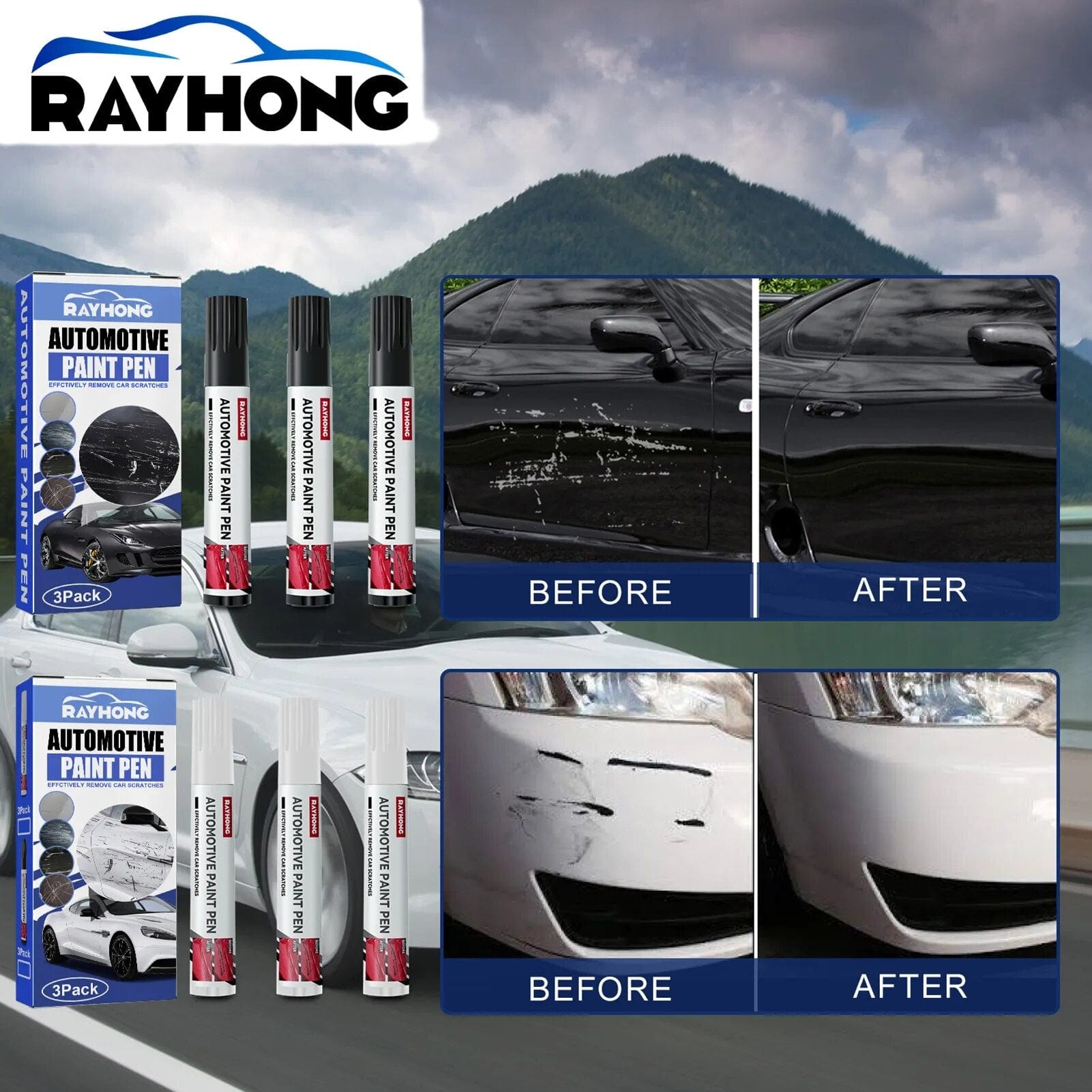 Car Scratch Repair Pen, Car Scratch Remover Pen, Car Touch Up Paint Easy Repair