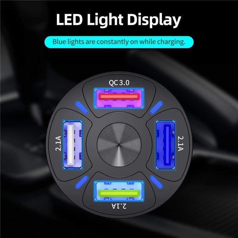 4 Port USB Fast Charging 45W Car Charger