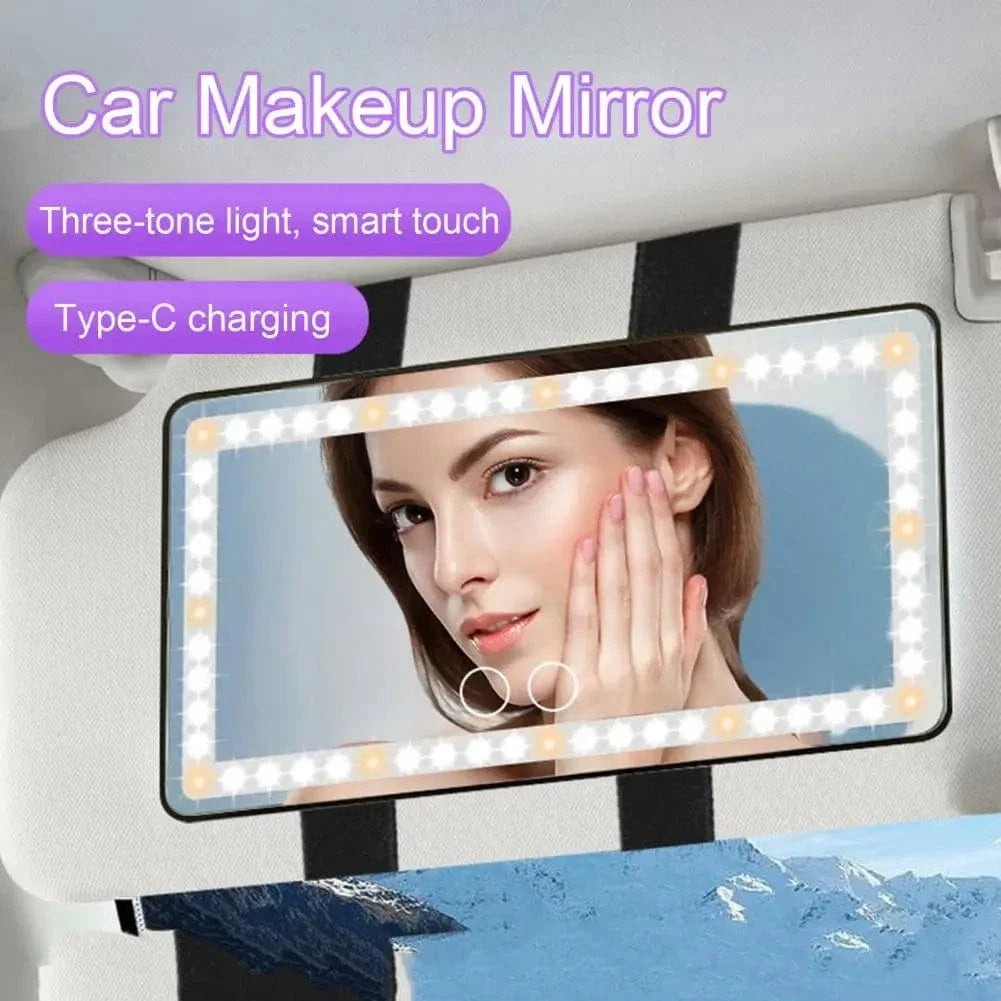Adjustable LED Car Visor Makeup Mirror
