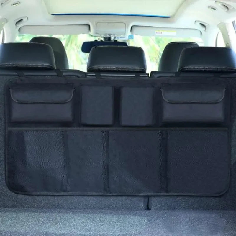 Adjustable Car Trunk Organizer with High-Capacity Storage and Multi-Use Compartments