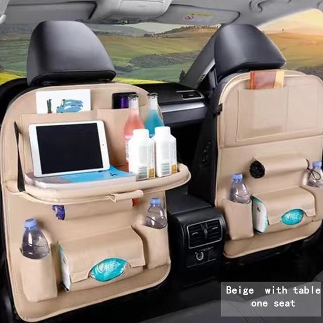 Car Back Seat Organizer Storage Bag with Foldable Table