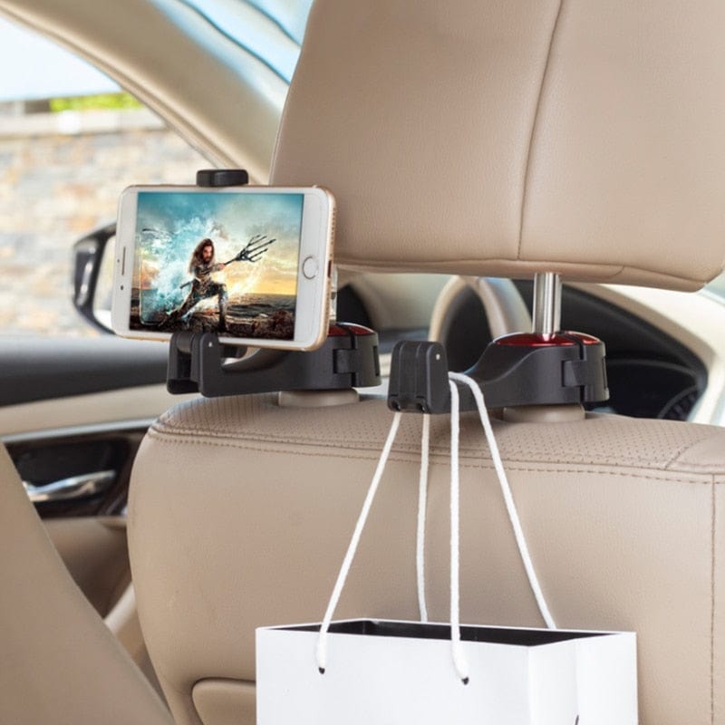 Car Headrest Hook with Phone Holder
