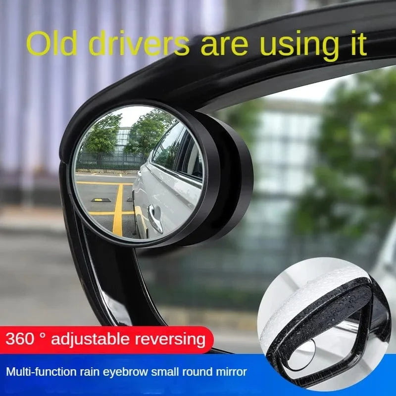 Car Side-View Mirror Rain Visor with Blind Spot Mirror