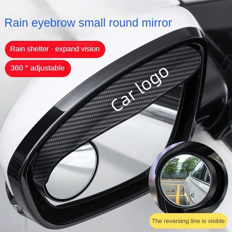 Car Side-View Mirror Rain Visor with Blind Spot Mirror