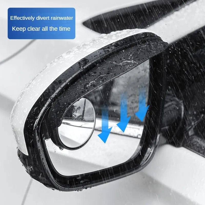Car Side-View Mirror Rain Visor with Blind Spot Mirror