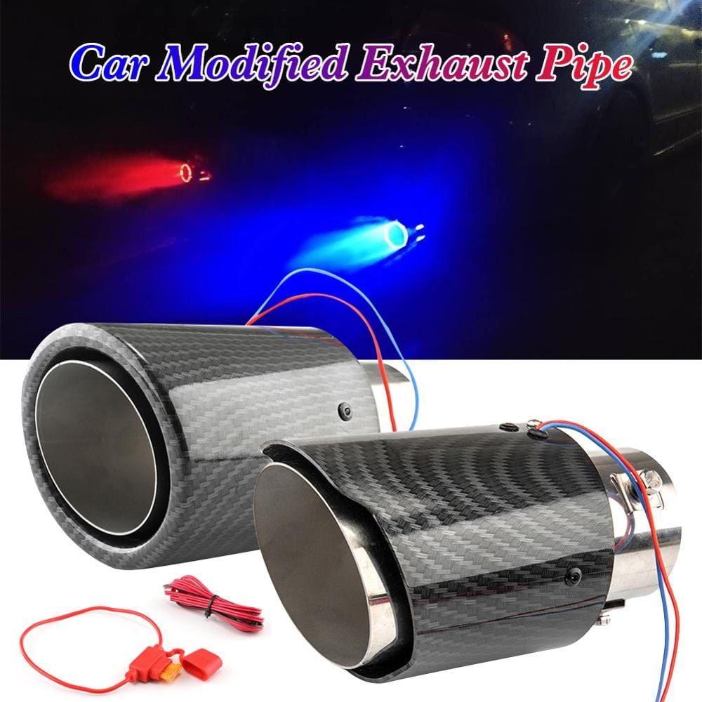 Carbon Fiber LED Car Exhaust Muffler Pipe Tip