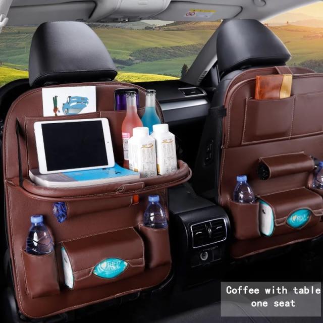 Car Back Seat Organizer Storage Bag with Foldable Table