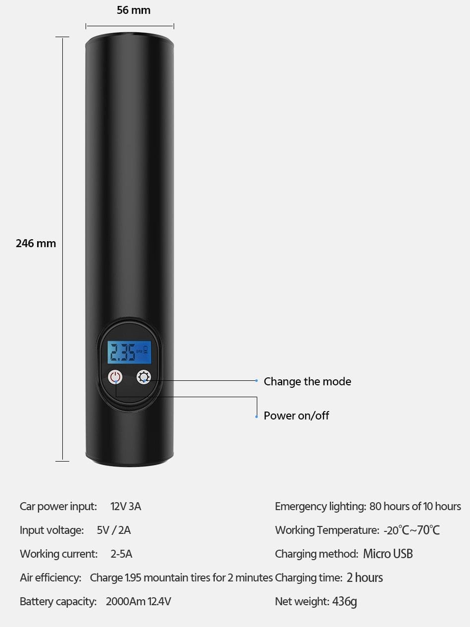 Cordless LED Tire Inflator