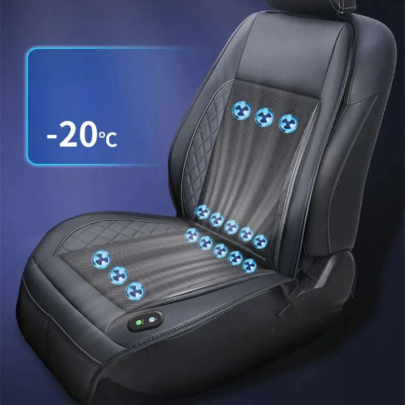 12V Ventilated Cooling Car Seat Cushion for Front Seat with 8/16 Turbo Fans, Adjustable Temperature Comfortable Car Seat Cover