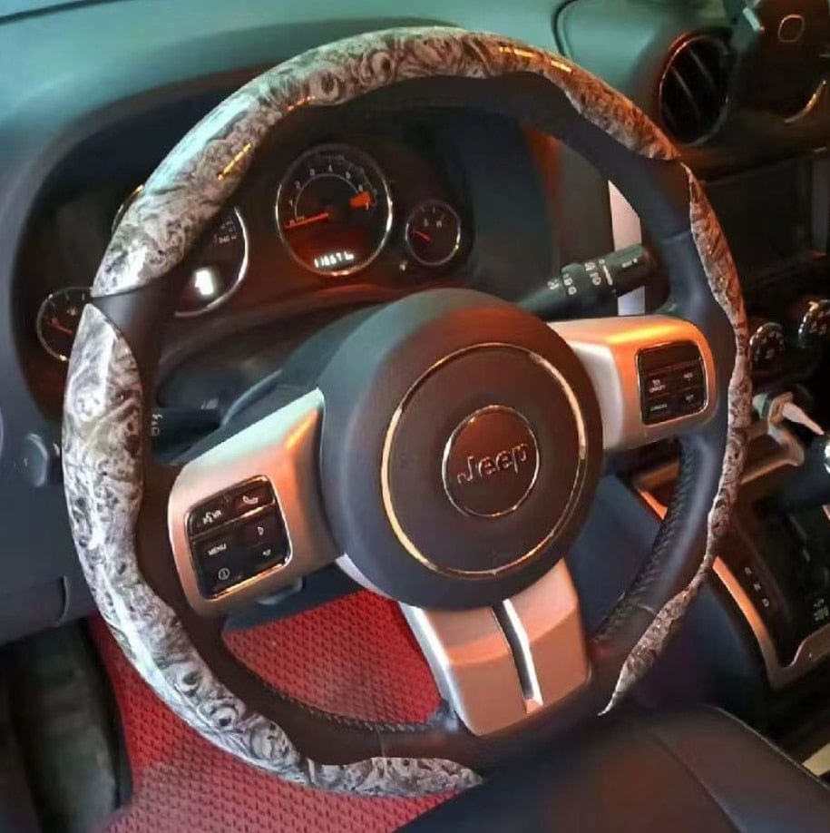 Mahogany Wood Grain Steering Wheel Cover, Anti-Slip Universal fit for Car, Truck, SUV, Jeep