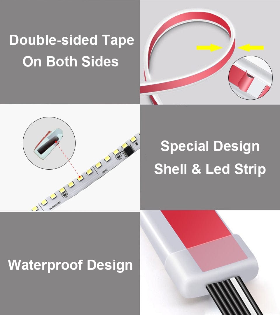 Start Scan 12V LED Car Light Strip: Day/Night Hood & Tail Styling with Fuse