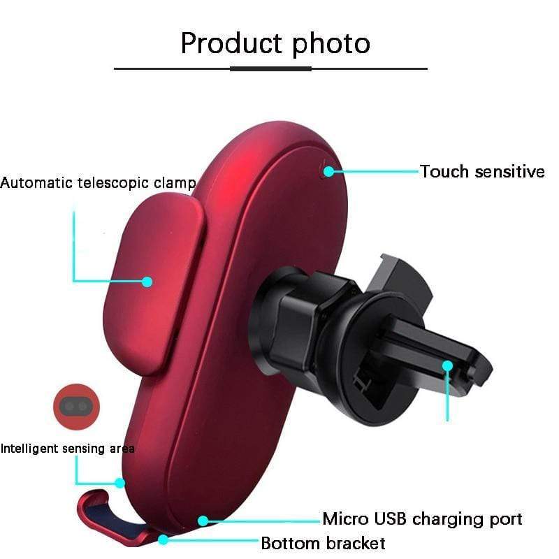 Smart 360° Rotating Auto-Clamping Fast Wireless Car Phone Charger