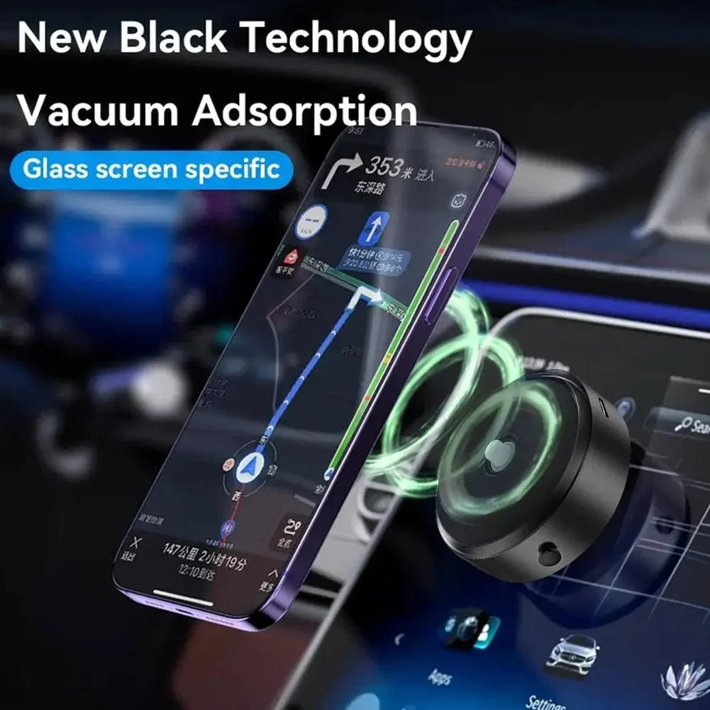 Intelligent Magnetic Car Mount Phone Holder with Vacuum Suction Technology for Stable and Secure Hold