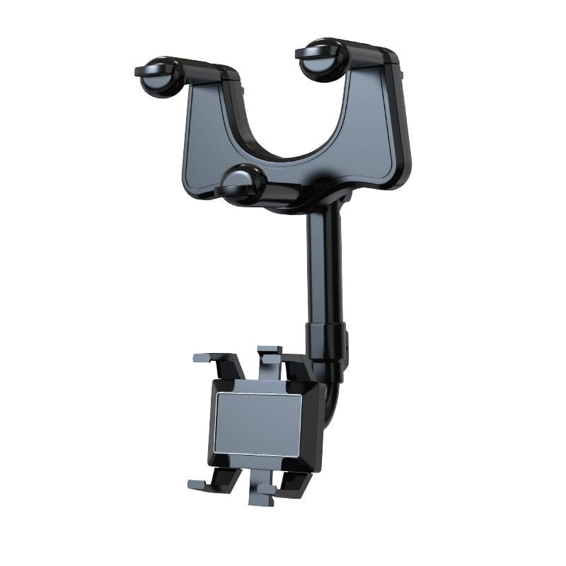 360° Rotatable and Retractable Rearview Mirror Car Phone Holder, Universal Phone and GPS Mount Holder