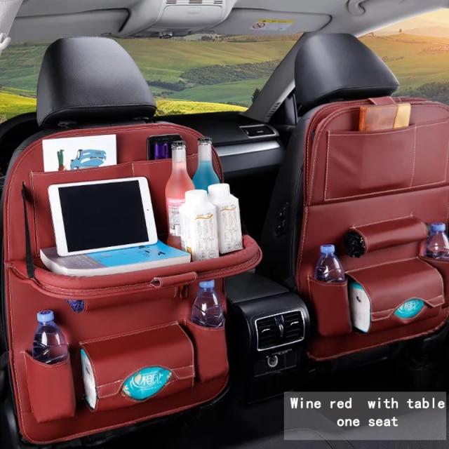 Car Back Seat Organizer Storage Bag with Foldable Table